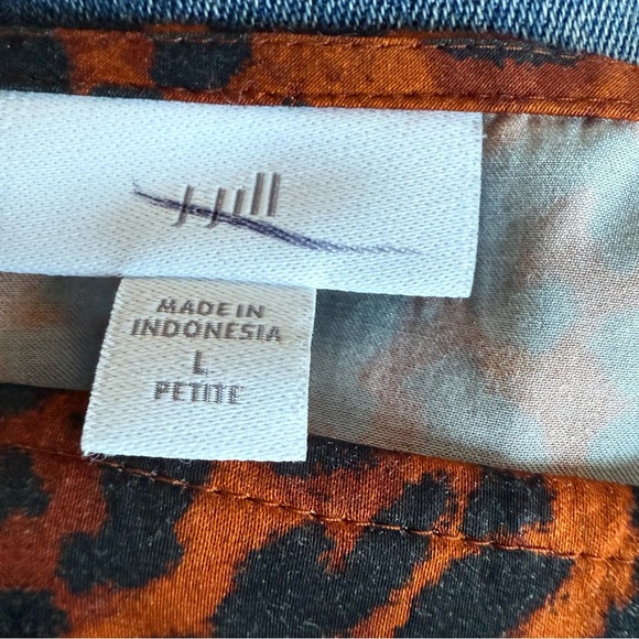 J.Jill Satin Square-Neck Top Copper Leopard LP - Picture 6 of 8